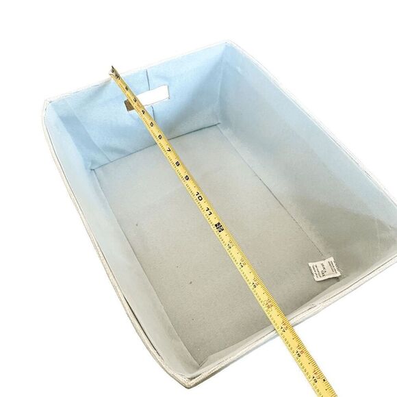 Brand New Gracie Oaks Blue Linen Nursery Basket - Picture 10 of 10